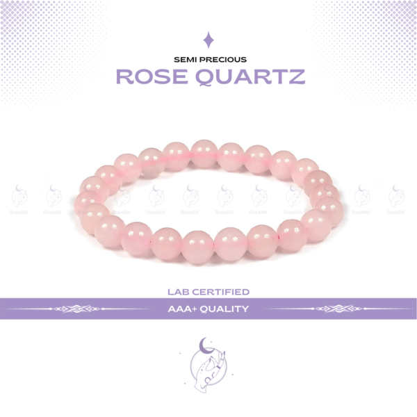 Rose Quartz Bracelet Experience love in all its forms with our Rose Quartz Bracelet, the ultimate stone for compassion and emotional healing. It’s perfect for fostering a deeper sense of self-love and harmony in relationships. Pair with Amethyst to amplify calm and emotional balance, creating a harmonious flow of love and peace. Benefits: Promotes love, self-compassion, and emotional balance.